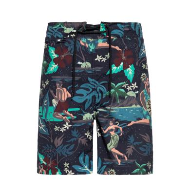 King Kerosin Tropical Hulla Hou Swim Shorts Black-XXXL