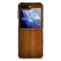 Samsung Galaxy Z Flip 6 | Bumper Hoesje | Donker Hout