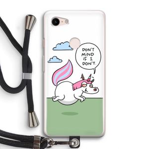 Unicorn: Pixel 3 Transparant Hoesje met koord
