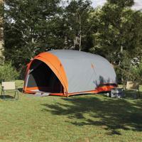 VidaXL Tunnel tent met dak grijs en oranje 410 x 285 x 198 cm taft
