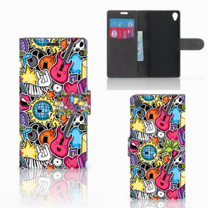 Sony Xperia Z3 Wallet Case met Pasjes Punk Rock