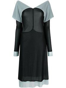Kiko Kostadinov robe mi-longue Mora à design superposé - Noir