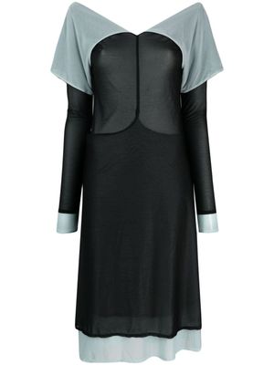 Kiko Kostadinov robe mi-longue Mora à design superposé - Noir