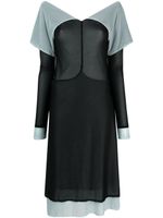 Kiko Kostadinov robe mi-longue Mora à design superposé - Noir