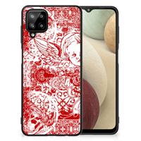 Telefoonhoesje Samsung Galaxy A12 Angel Skull Rood