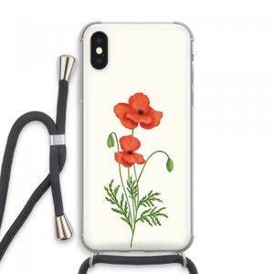 Red poppy: iPhone XS Max Transparant Hoesje met koord