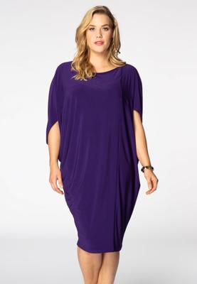 Yoek Asymmetrische jurk | Paars | Maat 54/56