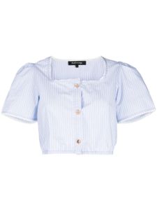 tout a coup blouse crop à rayures - Bleu