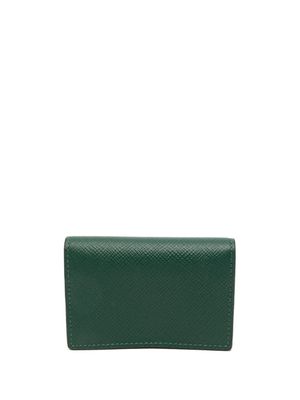 Smythson portefeuille en cuir à logo imprimé - Vert