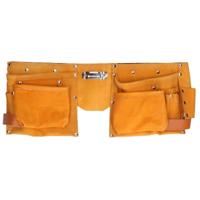 Gereedschap schort - leer - 10 vakken - verstelbare riem - praktisch - stevig