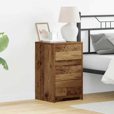 Nachtkastje met lade met Oud hout 38 x 34 x 61 cm Bewerkt hout