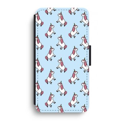 Eenhoorns overal: iPhone XR Flip Hoesje