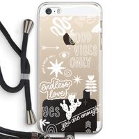 Good vibes: iPhone 5 / 5S / SE Transparant Hoesje met koord