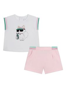 Karl Lagerfeld Kids ensemble short-haut à logo imprimé - Blanc