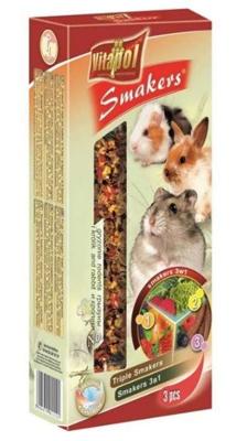Vitapol Mix kolven (walnoot-fruit-popcorn) voor knaagdieren - 3 st. - 135 g