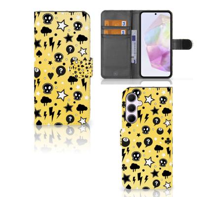 Telefoonhoesje met Naam Samsung Galaxy A35 Punk Geel Telefoonhoesje met Naam Samsung Galaxy A35 Punk Geel
