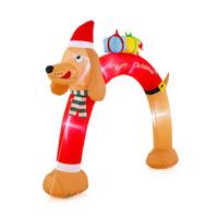 242 cm Hoge Opblaasbare Kerst-teckelboog Opblaasbare Kerstboog met LED's Kleurrijk