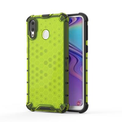 Schokbestendige honingraat PC + TPU Case voor Galaxy M20 (groen)