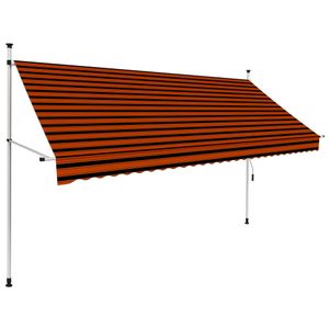 VidaXL Luifel handmatig uittrekbaar 300 cm oranje en bruin