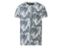LIVERGY Heren T-shirt van zuiver katoen (M (48/50), Wit/grijs)