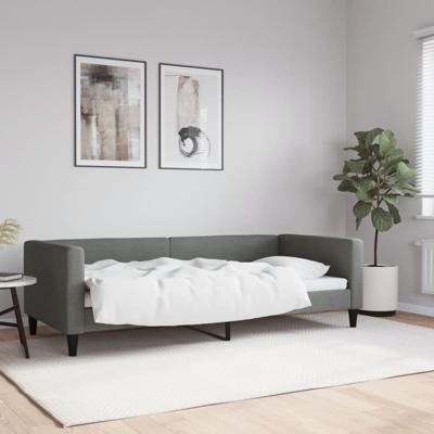 Slaapbank 90x200 cm stof donkergrijs