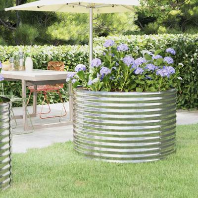Plantenbak 100x100x68 cm gegalvaniseerd staal zilverkleurig