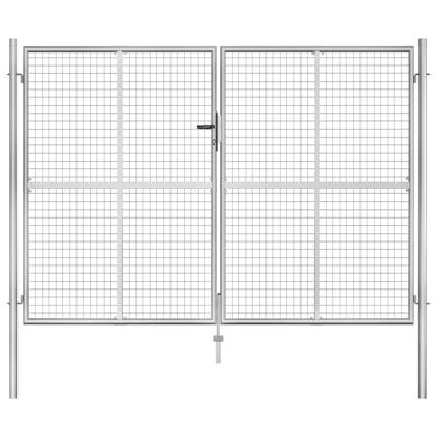 Poort 306x225 cm gegalvaniseerd staal zilverkleurig