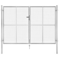 Poort 306x225 cm gegalvaniseerd staal zilverkleurig