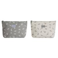 Reistasje DKD Home Decor Wit Grijs Katoen 33 x 8 x 21 cm (2 Stuks)
