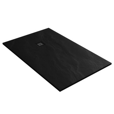 Douchebak Sanitop Just Creating Relievo Crag 100x160 cm Mat Zwart