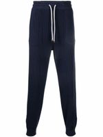 Brunello Cucinelli pantalon de jogging à détails nervurés - Bleu