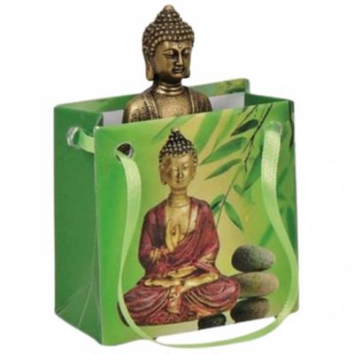 Klein cadeau Boeddha beeld - rood/goud - in cadeautasje - H5,5 cm