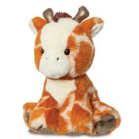 Pluche knuffeldier giraffe - gevlekt bruin - 20 cm - safari thema - thumbnail
