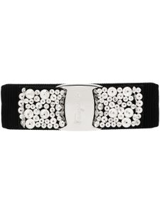 Ferragamo barrette Vara à ornements en cristal - Noir