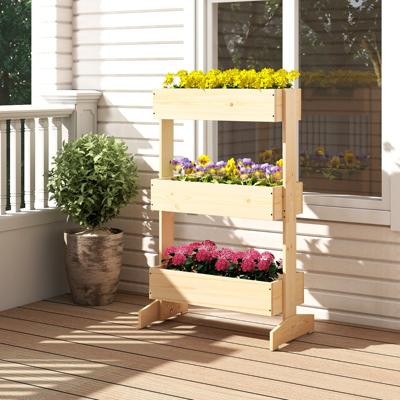 3 Tier Verhoogde Planter Bloembed Groentebak Houten Constructie Veelzijdig Ontwerp