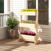 3 Tier Verhoogde Planter Bloembed Groentebak Houten Constructie Veelzijdig Ontwerp