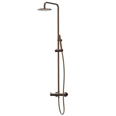 Regendouche set Xenz Duero | Opbouw | 20 cm | Thermostaatkraan | Telescopisch | Brons geborsteld PVD coating