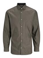 J&j Premium Jprblaparker Detail L/s Shirt Noos 12260641 Overhemd Chocolate Torte Slim Fit