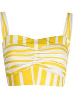 Bambah haut bustier Sicily en lin à rayures - Jaune - thumbnail