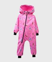 Waterproof Softshell Overall Comfy Flowers And Feathers Pink Jumpsuit