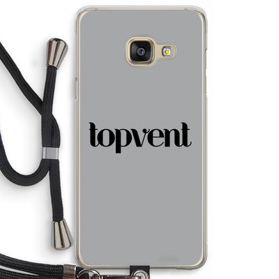 Topvent Grijs Zwart: Samsung Galaxy A3 (2016) Transparant Hoesje met koord