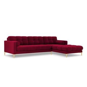 Cosmopolitan Design Bali Hoekbank met Chaise Longue Rechts - Wijnrood / Goud