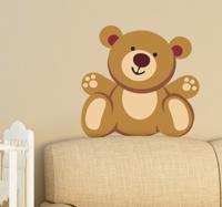 Muursticker zittende Teddy