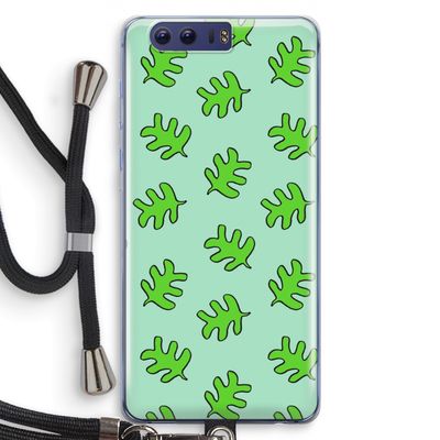Groene blaadjes: Honor 9 Transparant Hoesje met koord