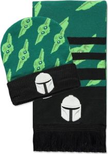 Star Wars - The Mandalorian Beanie & Scarf Giftset (Black/Green)