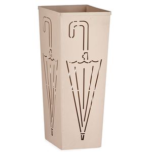 Paraplu houder/bak/standaard - metaal - creme wit - 21 x 49 cm - Paraplubakken