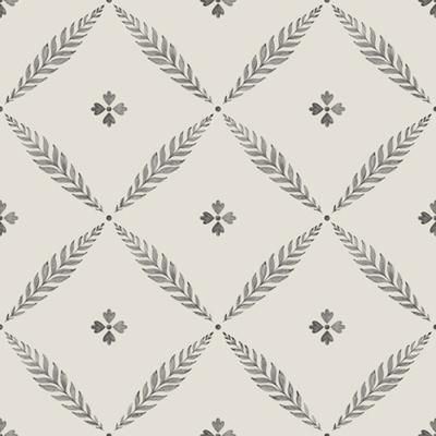 Dutch Wallcoverings Blomstermala - Henry White/Black - Wit/Zwart