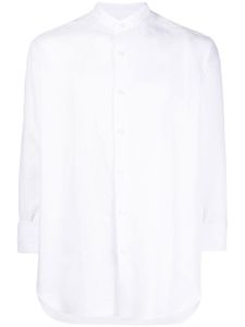 Brioni chemise en lin à col montant - Blanc