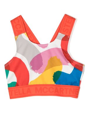 Stella McCartney Kids haut crop à logo imprimé - Multicolore