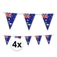 Australie vlaggetjes vlaggenlijn slinger - 4x - 350 cm - papier - landen versiering - Feestartikelen